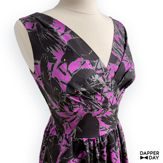 'Kyōsai Crows' Cotton Dolce Dress - Final Sale