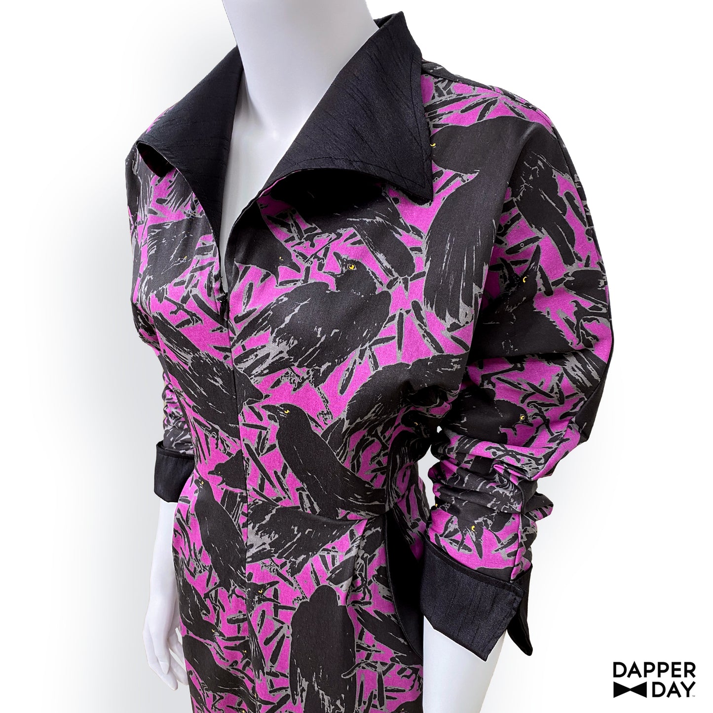 'Kyōsai Crows' Vandra Dress in Cotton
