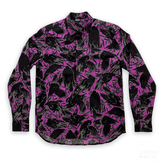 ‘Kyōsai Crows’ Century Shirt in Cotton - Final Sale