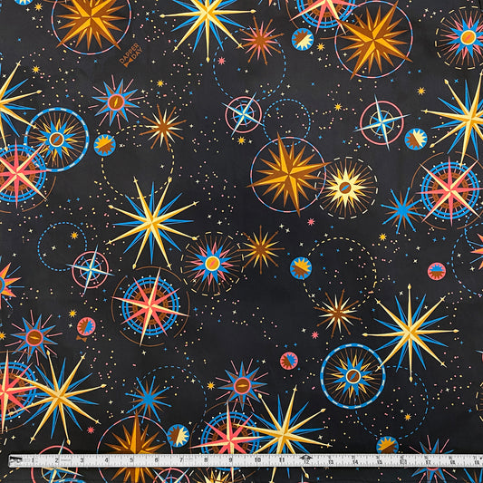 'Celestial Compass' Stretch Cotton Fabric 3 Yards
