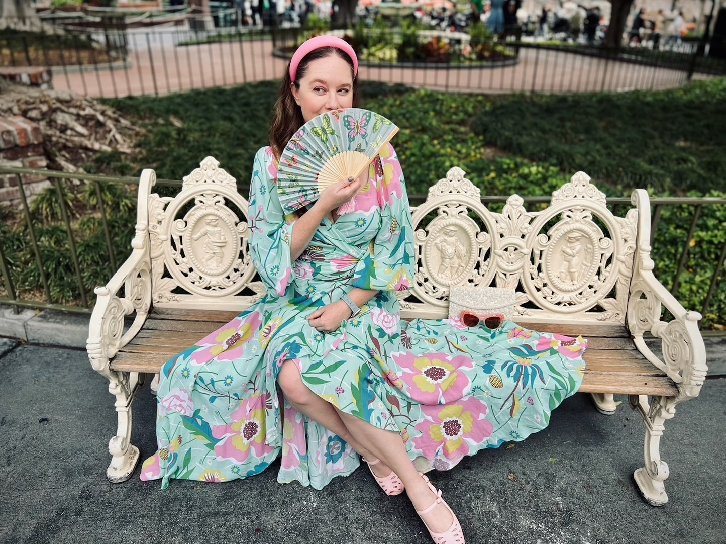 ‘Garden Party’ Maxi Wrap Dress in Rayon (Mint) - Final Sale
