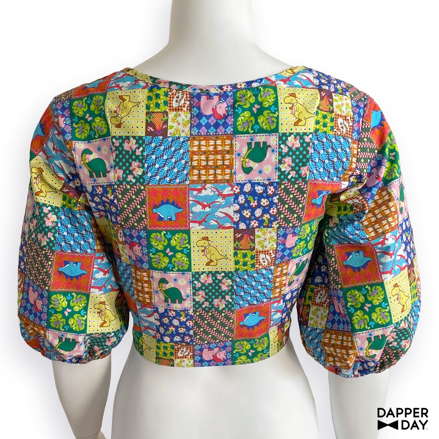 'Prehistoric Patchwork' Meadow Blouse in Cotton - Final Sale