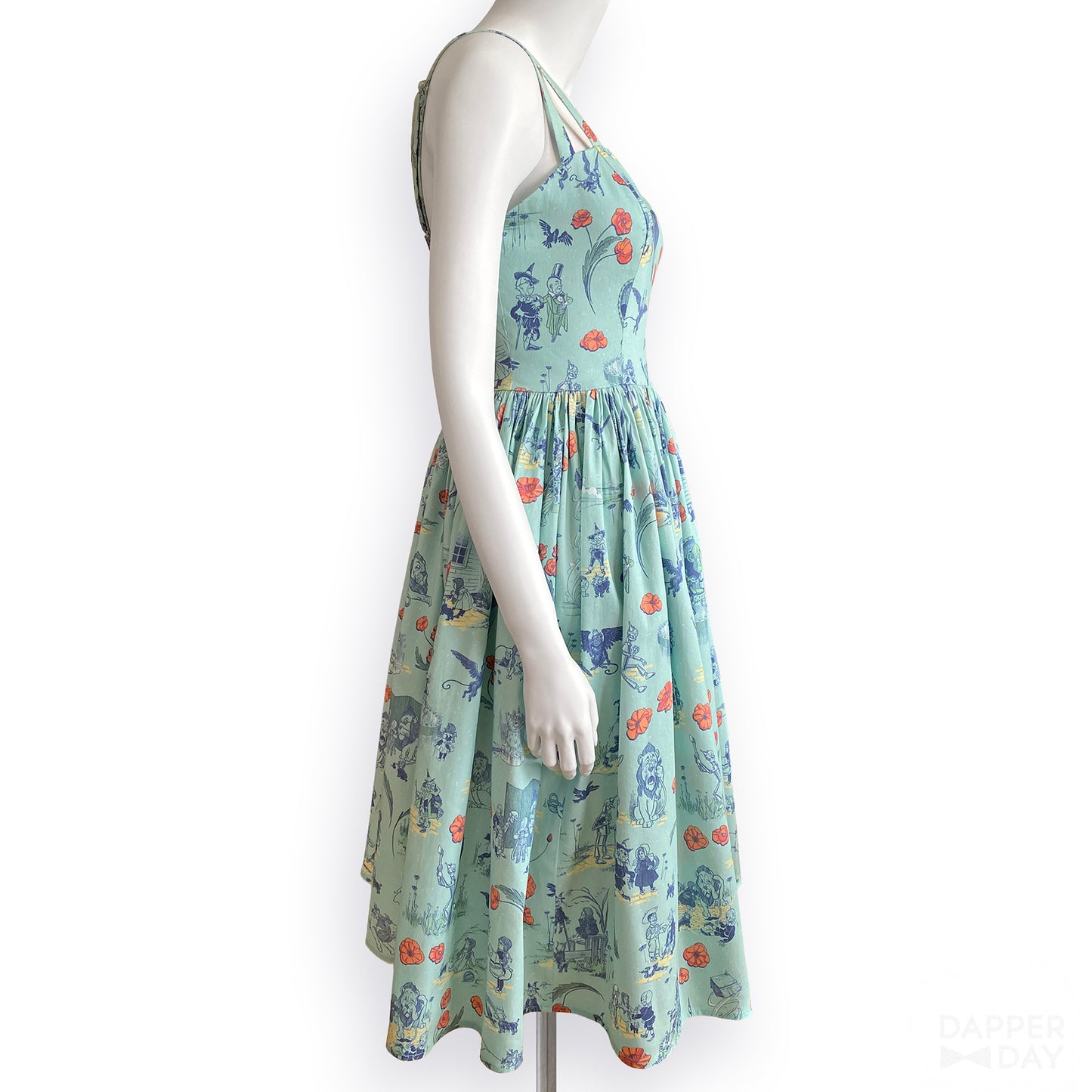 “Land of Oz” Sophia Dress in Cotton (Aqua)
