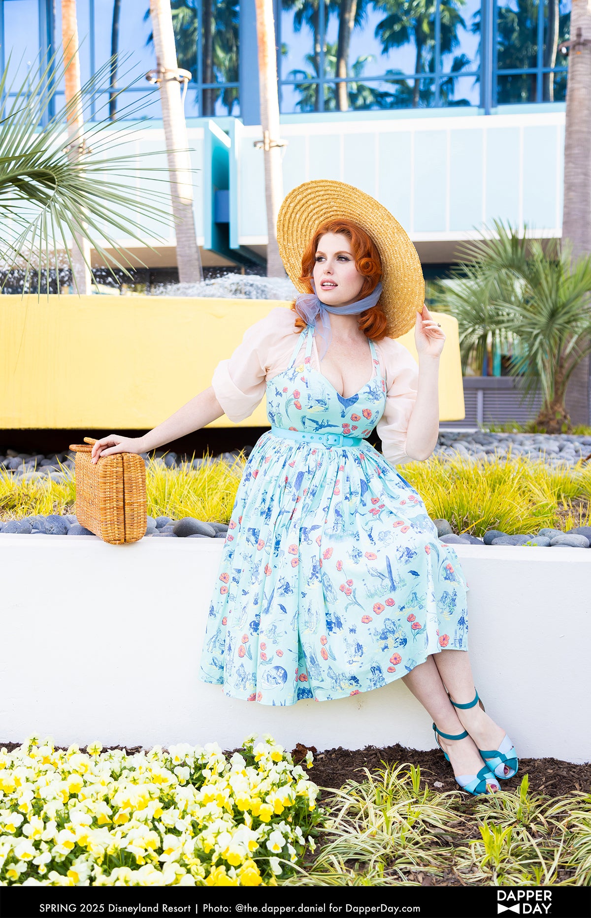 “Land of Oz” Sophia Dress in Cotton (Aqua)