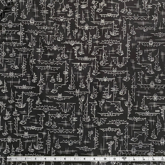 'Bats' Night Out' Stretch Cotton Fabric 3 Yards - PREORDER Ships Oct 13