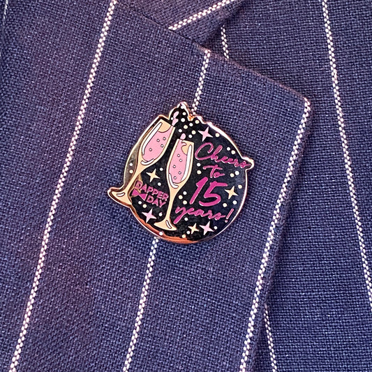 Cheers To 15 Years Pin