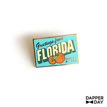 Load image into Gallery viewer, DAPPER DAY Postcard Pin, Florida
