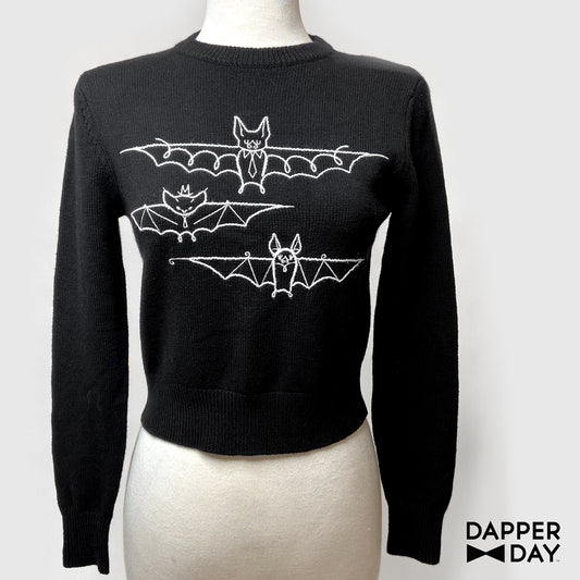 Bats’ Night Out Cropped Knit Pullover