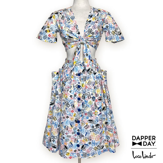 'Passport Confetti' Cotton Petunia Skirt