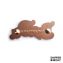 Load image into Gallery viewer, Rose Gold DAPPER DAY Script Pin

