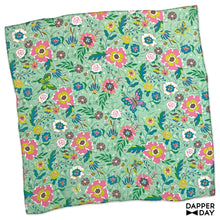 Load image into Gallery viewer, ‘Garden Party’ Silk Scarf (Mint)
