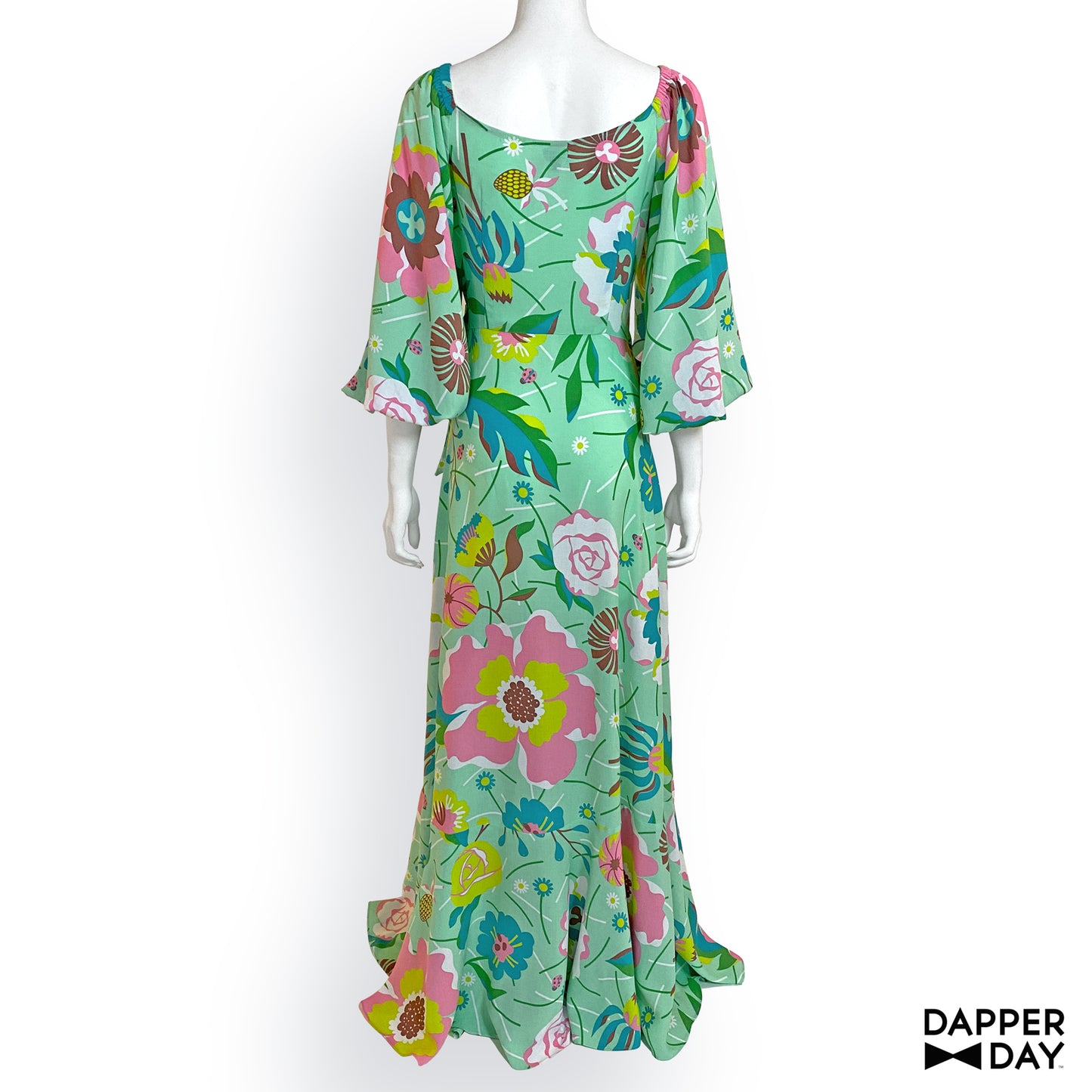 ‘Garden Party’ Maxi Wrap Dress in Rayon (Mint) - Final Sale