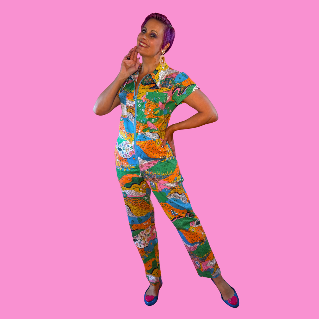 Landscape Jumpsuit in Rainbow Farm- Re-Stocked!