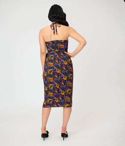 Unique Vintage Carnivorous Plants Leilani Sarong Dress: XL/14-16
