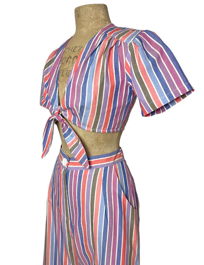Scout 40s Colorful Cabana Stripe Daisy Crop Top