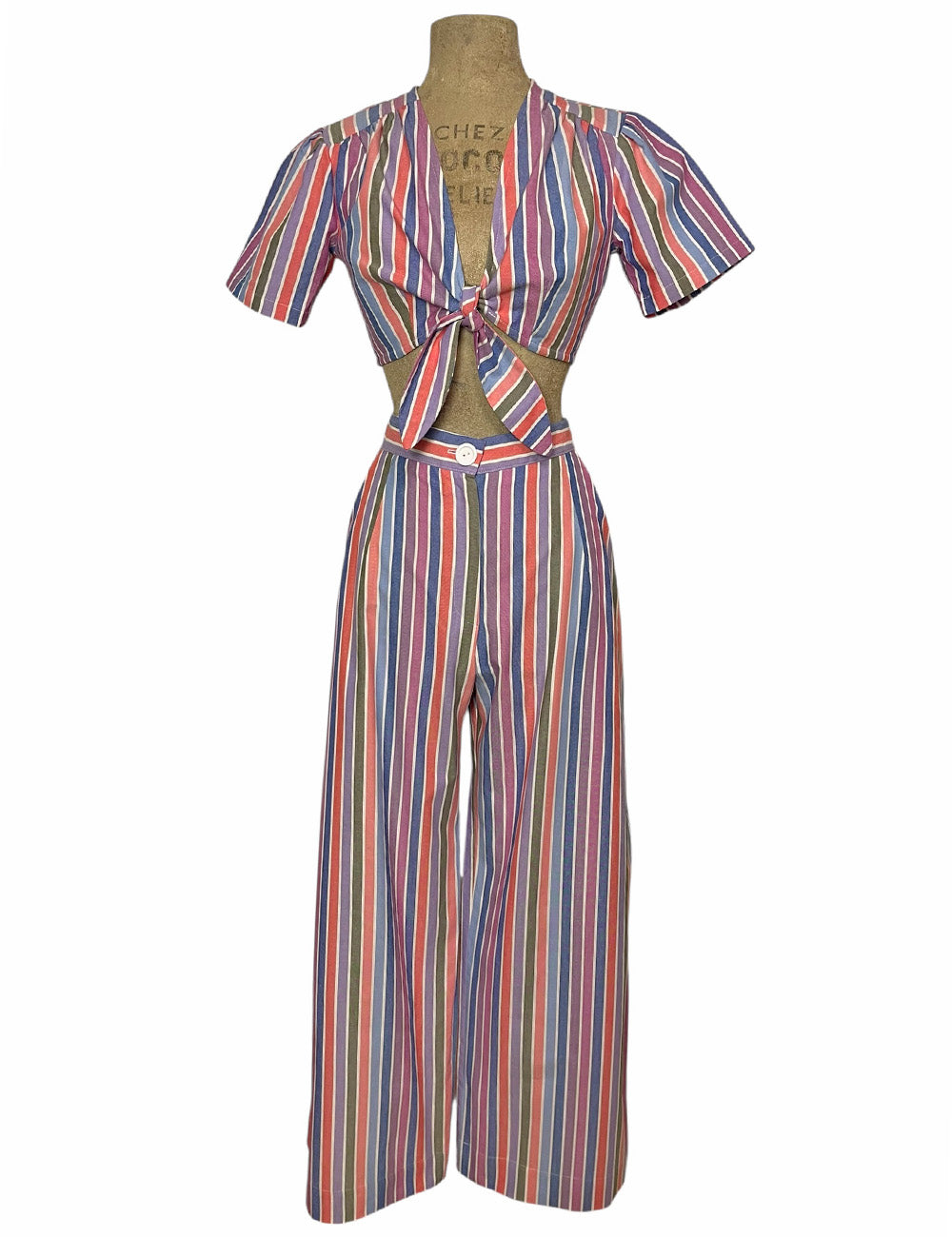 Scout 40s Colorful Cabana Stripe Wide Leg Trouser