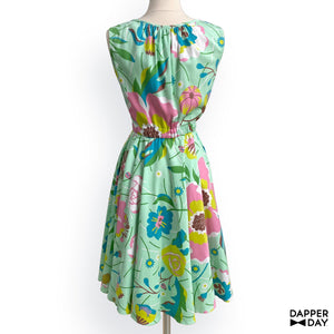 ‘Garden Party’ Popover Dress in Stretch Cotton (Mint)
