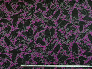 'Kyōsai Crows’ print Cotton Poplin Fabric