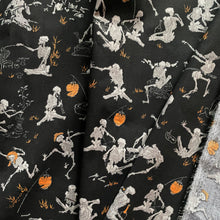 Load image into Gallery viewer, Kyōsai &#39;Skeletons&#39; Cotton Poplin Fabric
