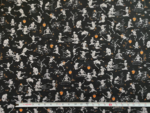 Kyōsai 'Skeletons' Cotton Poplin Fabric