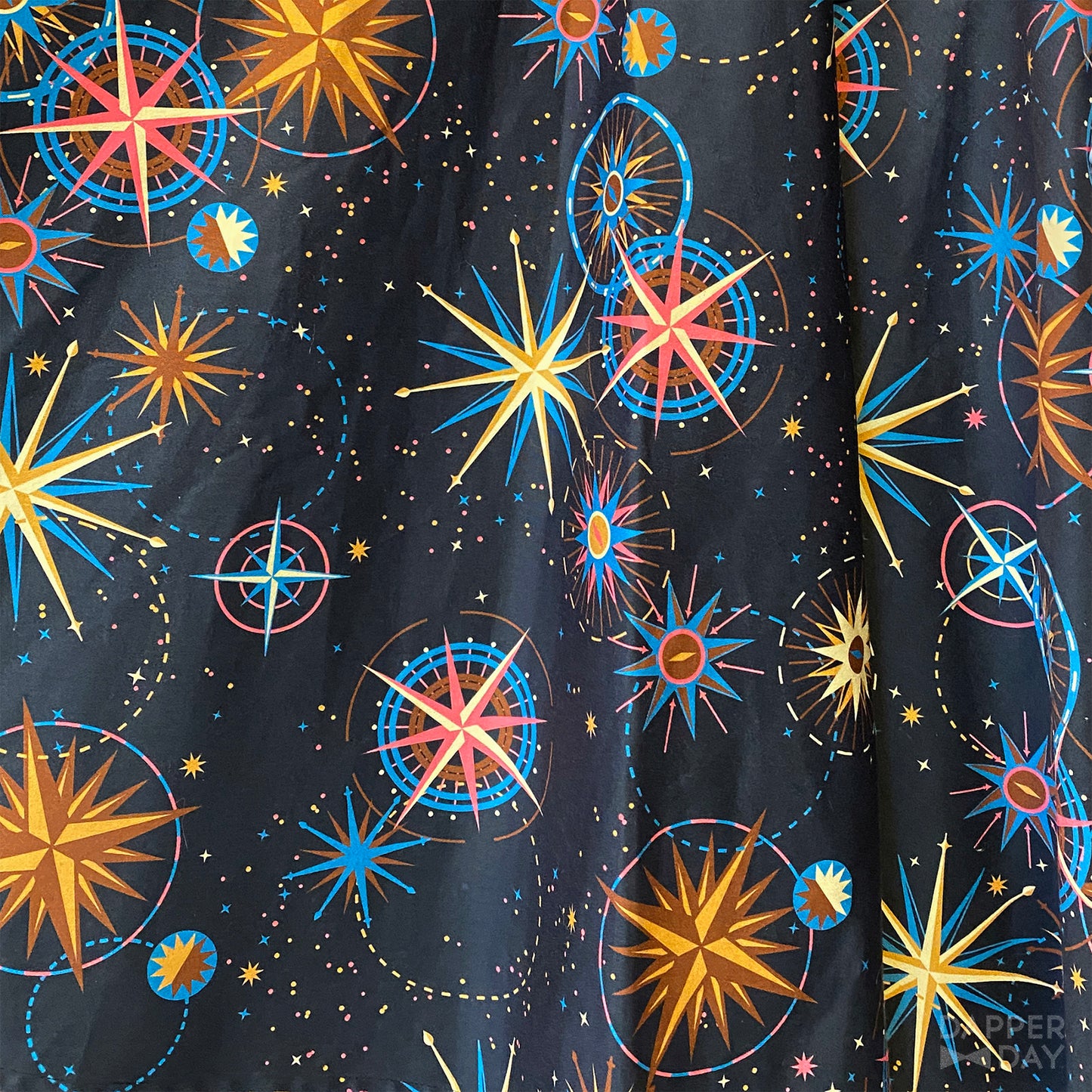 'Celestial Compass' Stretch Cotton Fabric 3 Yards