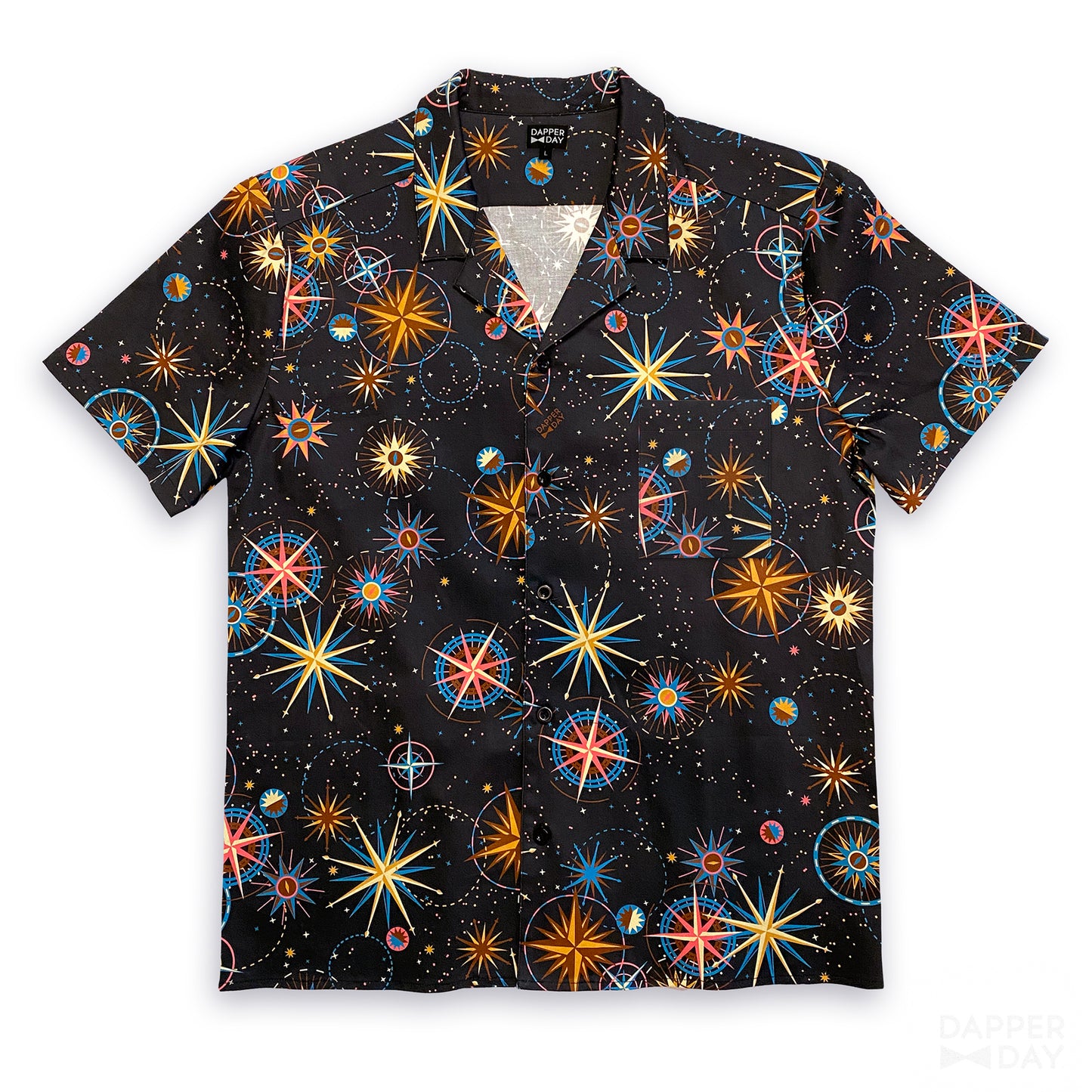'Celestial Compass' Cabana Shirt in Cotton