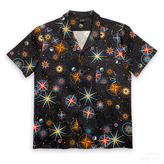 'Celestial Compass' Cabana Shirt in Cotton