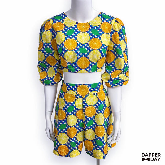 *ONLY ONE 3X LEFT* 'Citrus Gingham' Playset Top in Cotton - Final Sale