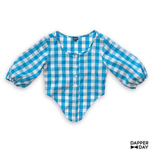 Load image into Gallery viewer, Gingham Meadow Blouse (Sky Blue)
