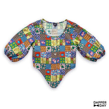 Load image into Gallery viewer, &#39;Prehistoric Patchwork&#39; Meadow Blouse in Cotton
