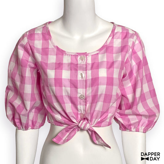 Gingham Meadow Blouse (Pink) - Final Sale