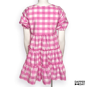 The Prairie Mini Dress (Pink Lilac Gingham)