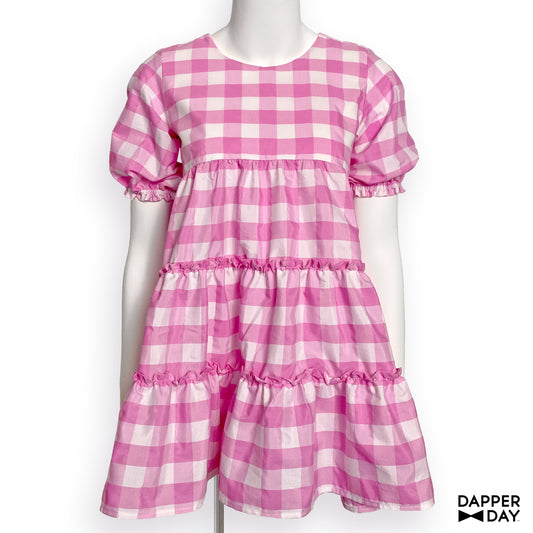 Prairie Mini Dress (Pink Gingham) - Final Sale