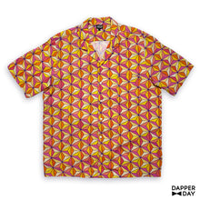 Load image into Gallery viewer, &#39;Sharkstooth&#39; Rayon Cabana Shirt (Tangerine)
