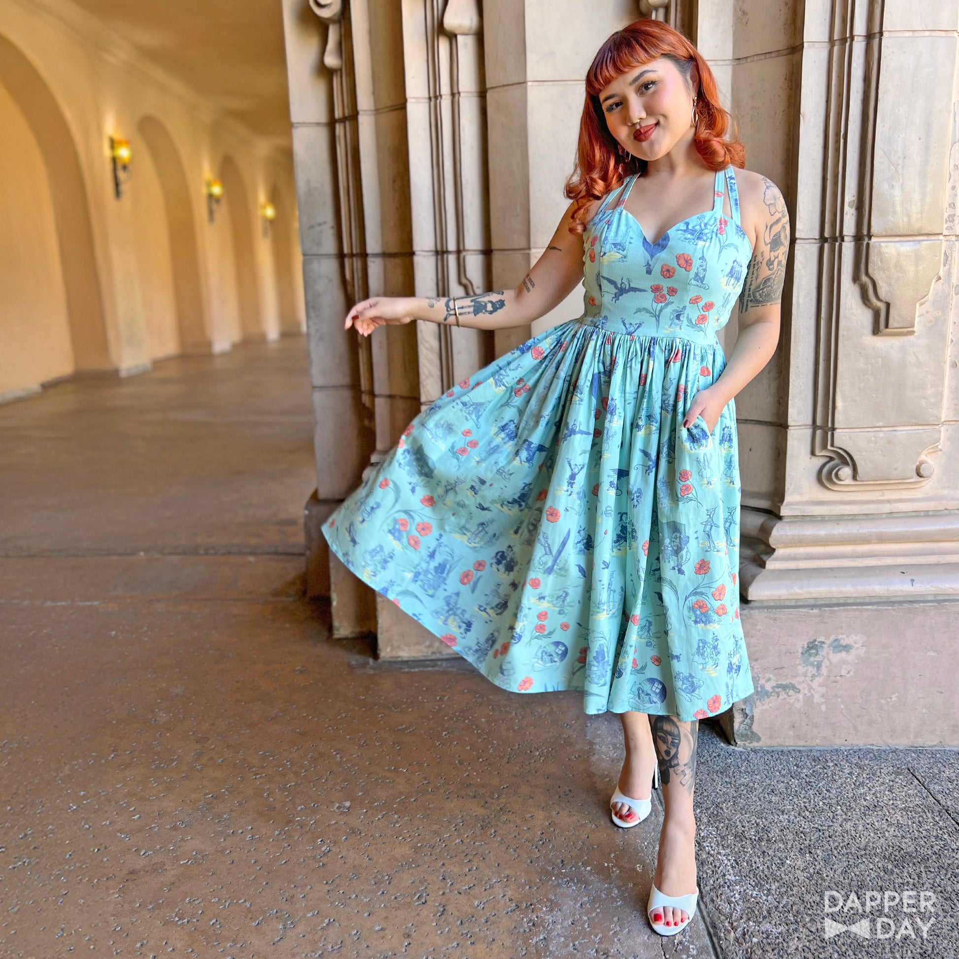 Land of Oz Sophia Dress in Cotton (Aqua) Xs Land of Oz Sophia Dress in Cotton (Aqua) Xs