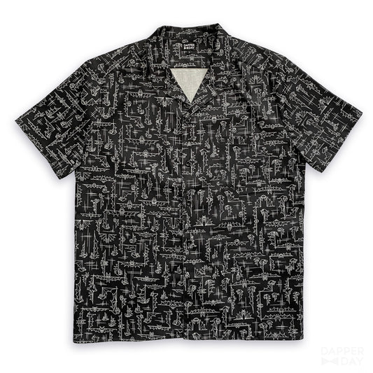 'Bats' Night Out' Cabana Shirt in Cotton - PREORDER Ships Oct 13