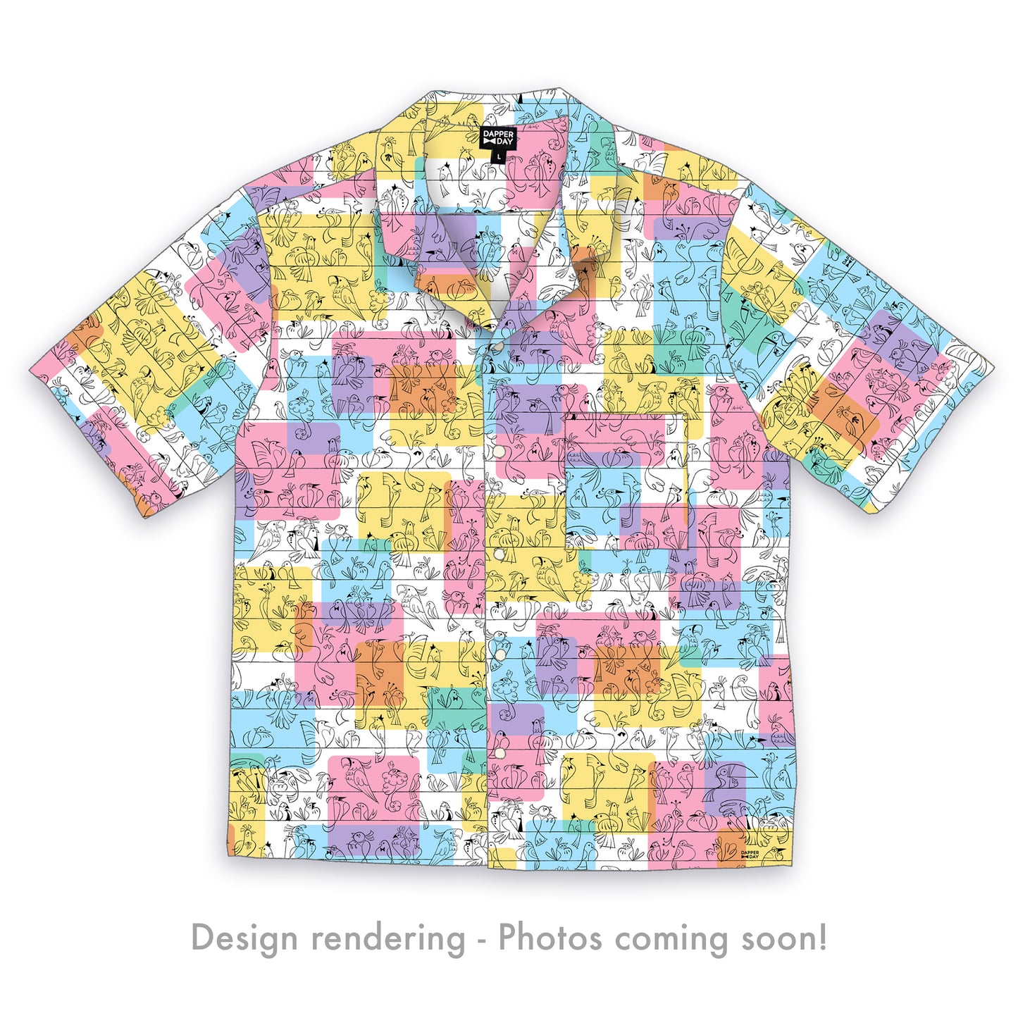 'Birds of a Feather' Cabana Shirt in Cotton