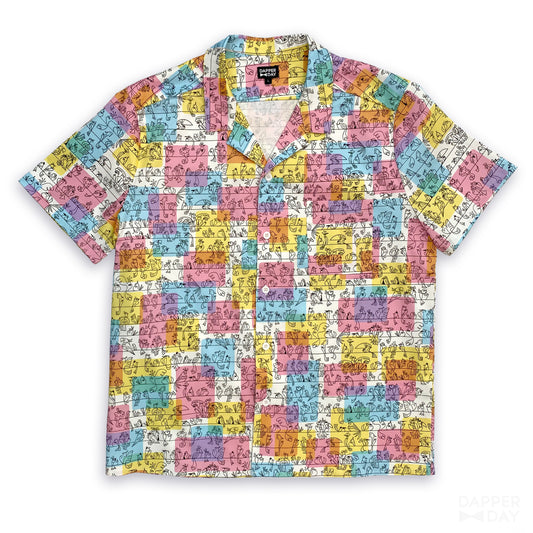 'Birds of a Feather' Cabana Shirt in Cotton