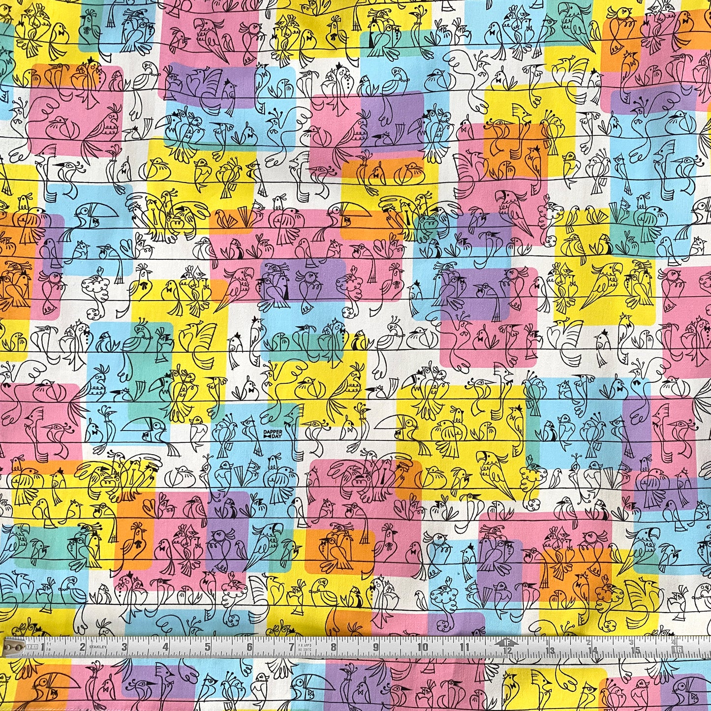 'Birds of a Feather' Stretch Cotton Fabric 3 Yards