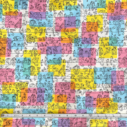 'Birds of a Feather' Stretch Cotton Fabric 3 Yards