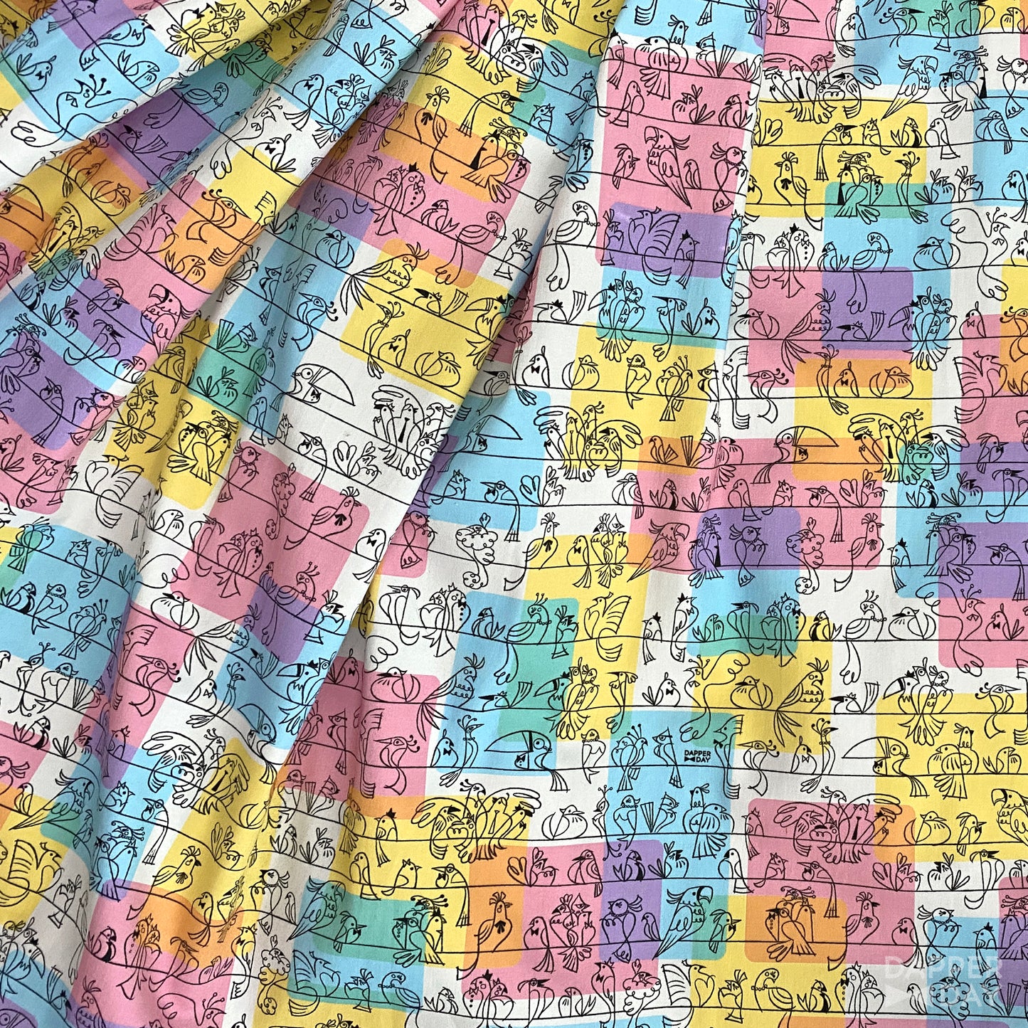 'Birds of a Feather' Stretch Cotton Fabric 3 Yards