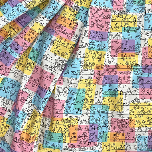 'Birds of a Feather' Stretch Cotton Fabric 3 Yards