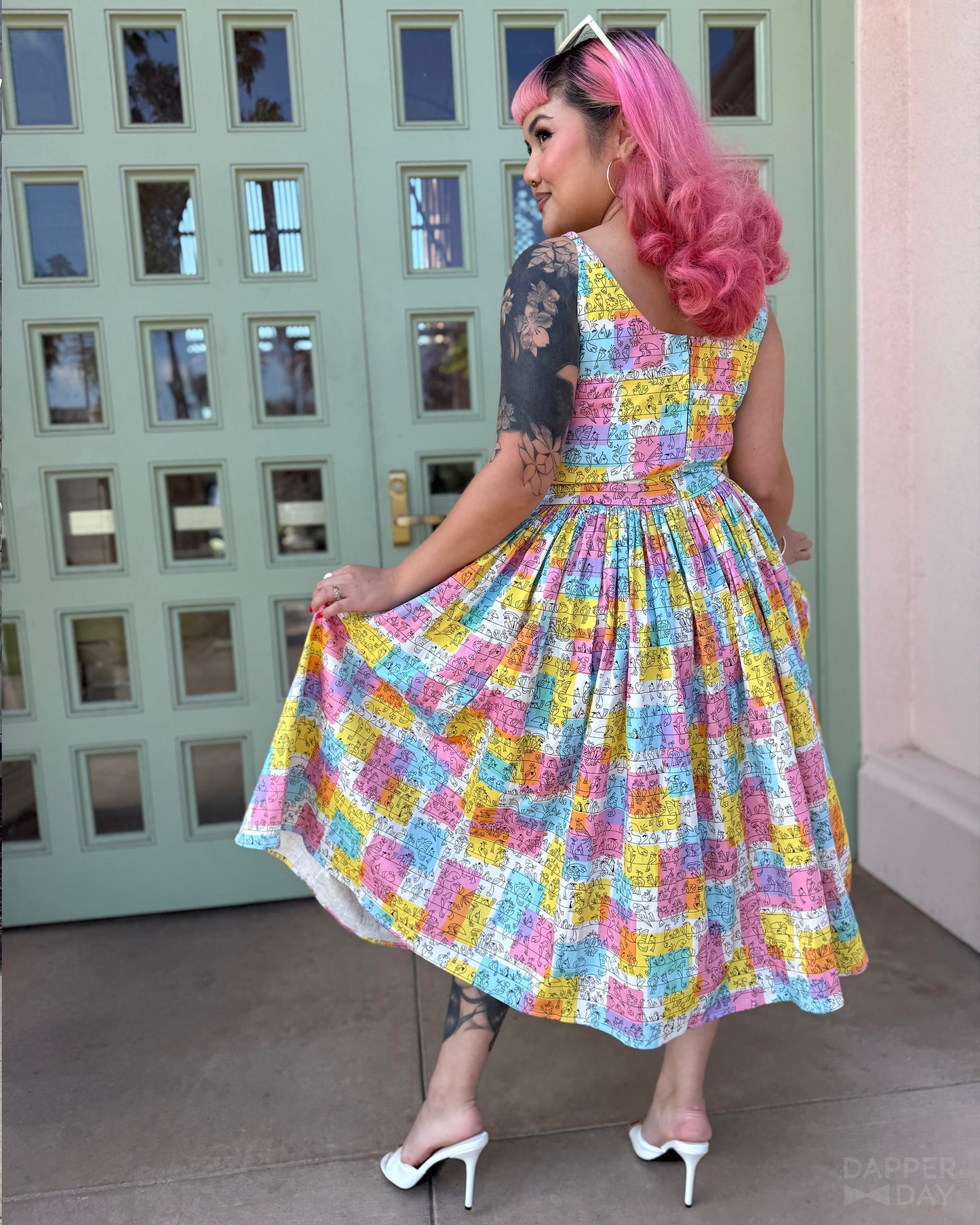 'Birds of a Feather' Party Dress in Cotton