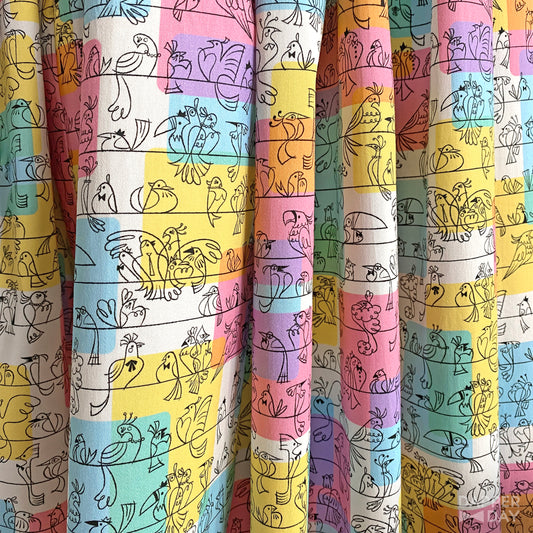 'Birds of a Feather' Party Dress in Cotton