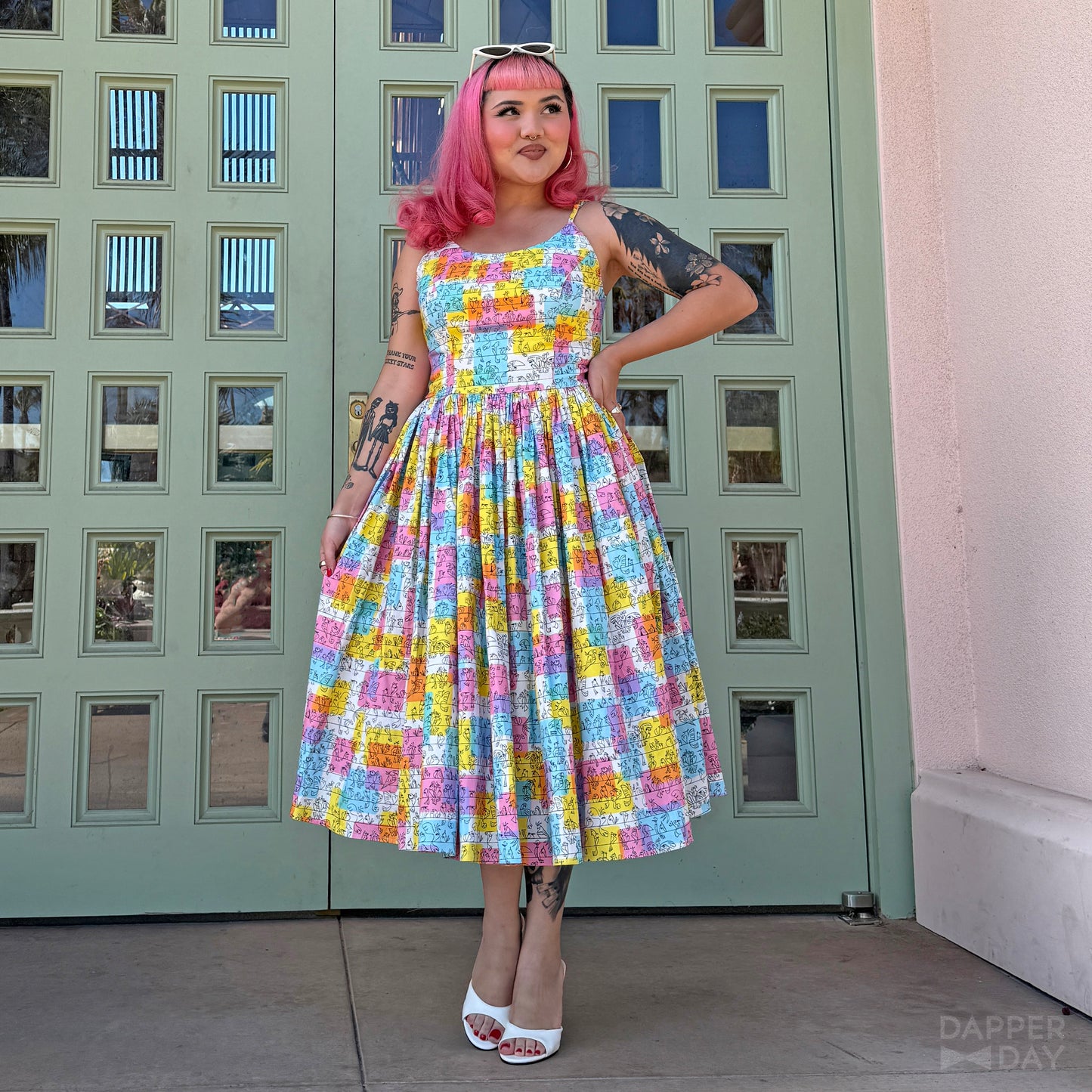 'Birds of a Feather' Party Dress in Cotton