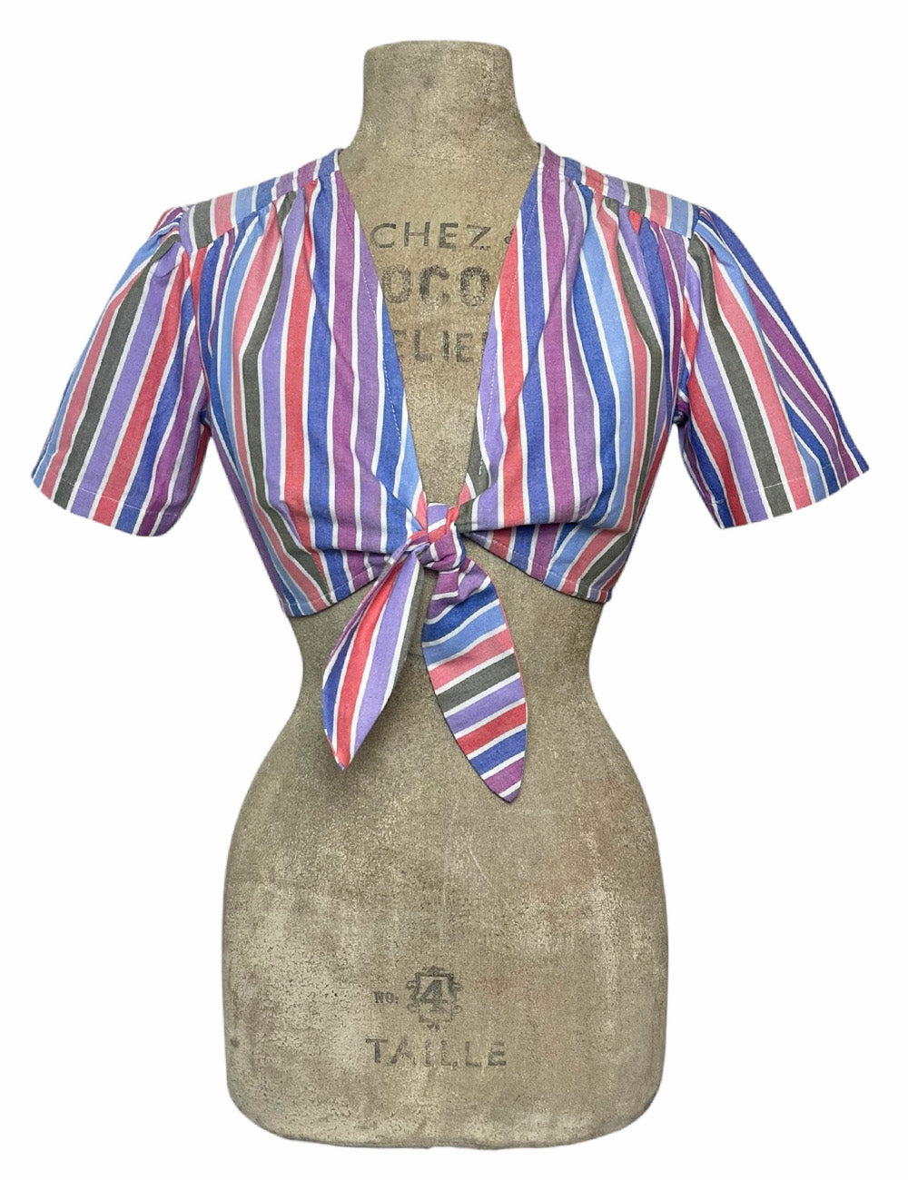 Scout 40s Colorful Cabana Stripe Daisy Crop Top