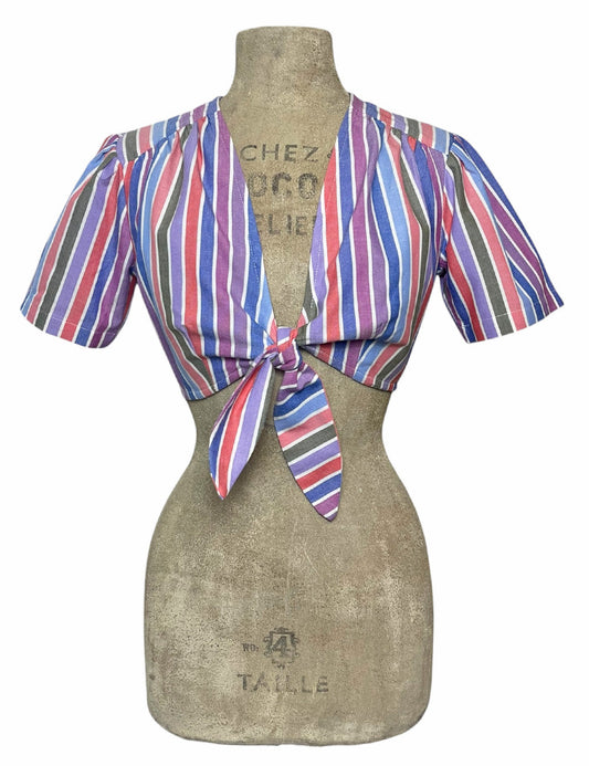 Scout 40s Colorful Cabana Stripe Daisy Crop Top