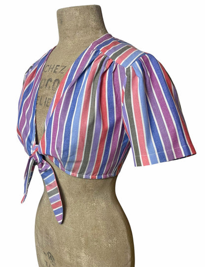 Scout 40s Colorful Cabana Stripe Daisy Crop Top