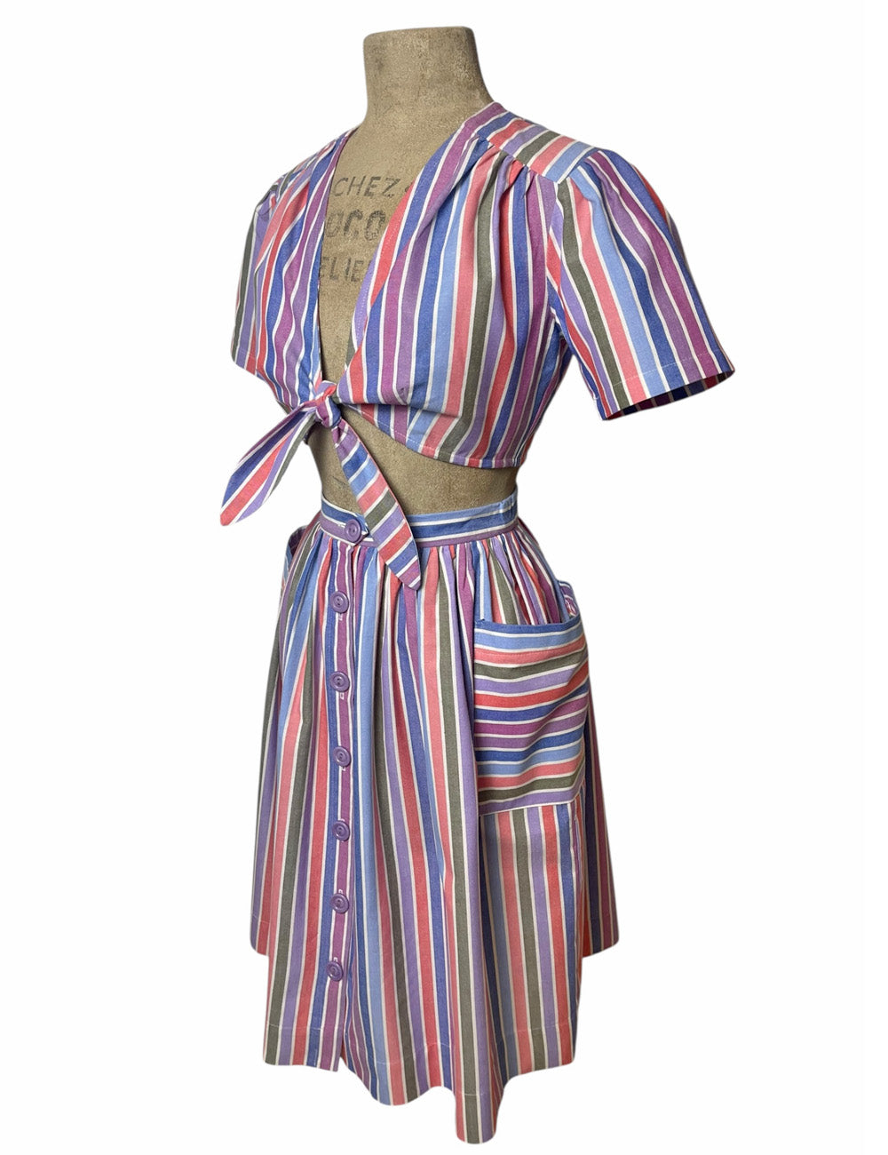 Scout 40s Colorful Cabana Stripe Petunia Skirt