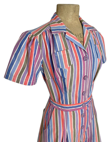 Scout 40s Colorful Cabana Stripe Carolina Romper